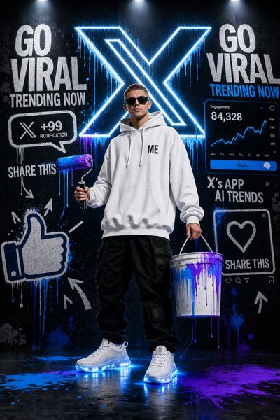 Neon Streetwear Icon in Cyber Graffiti Studio