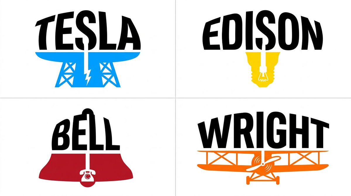 Four AI Models Race to Render Inventor Logos in 2x2 Grid