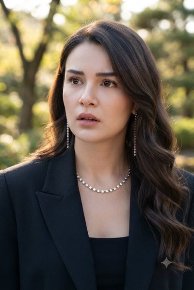 Golden Hour Glow Illuminates Woman's Alert Gaze in Park