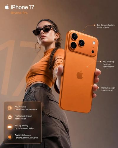 Confident woman in purple braid showcases Xiaomi 17 Pro smartphone