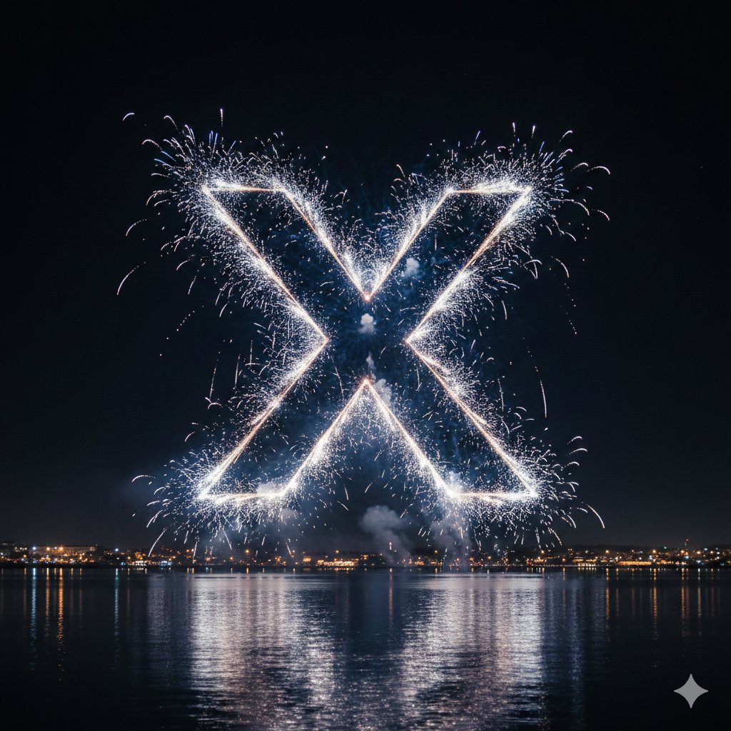 Spectacular Fireworks Logo Transformation at Night