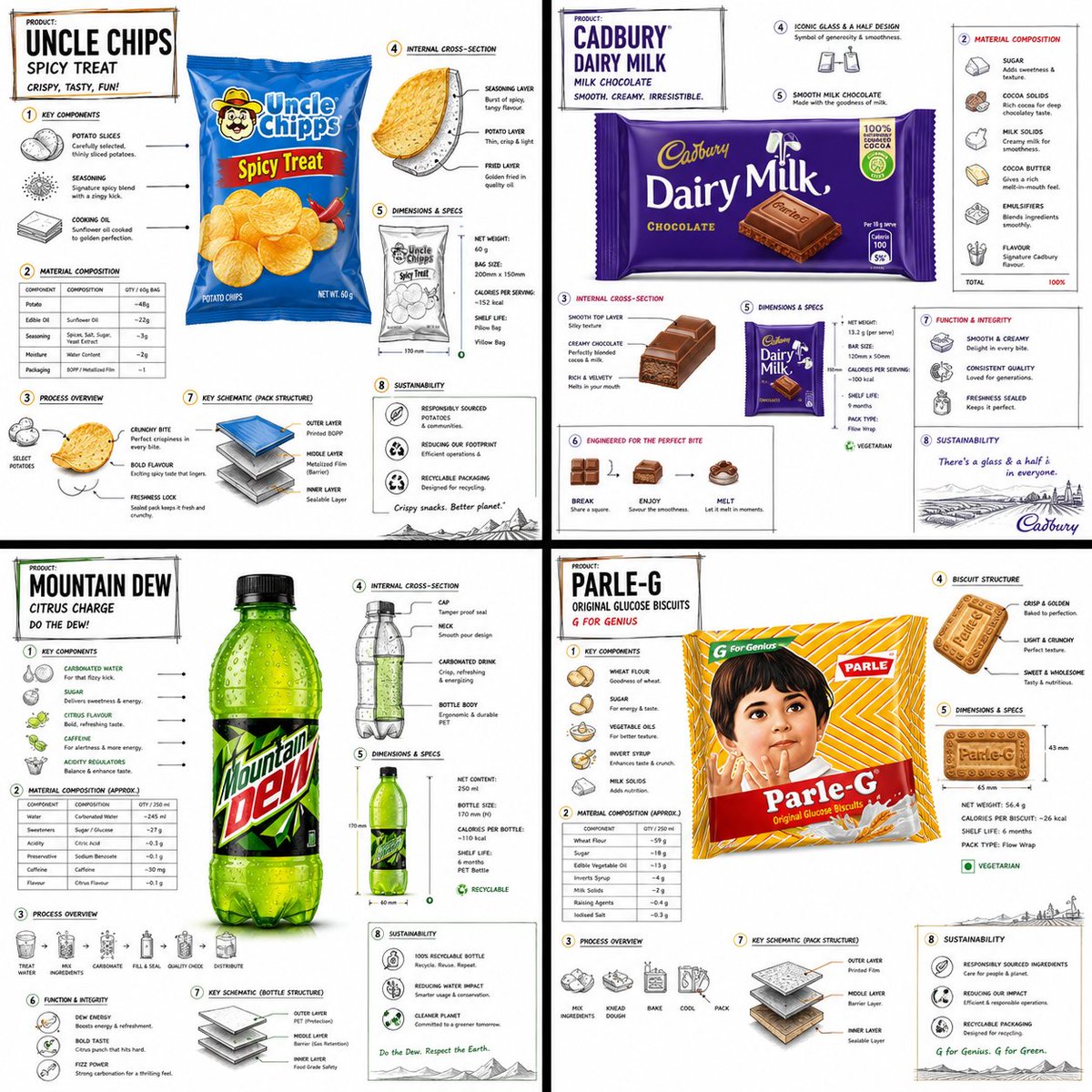 Blueprint of Snacks: A Technical Infographic