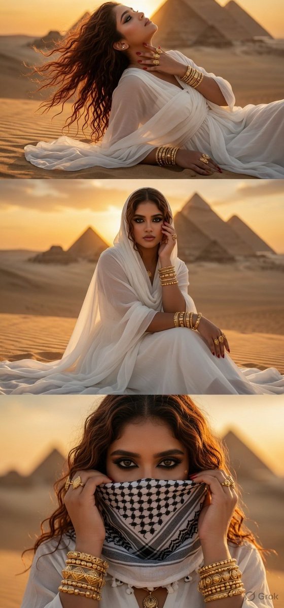 Desert Elegance: Golden Hour with the Pyramids