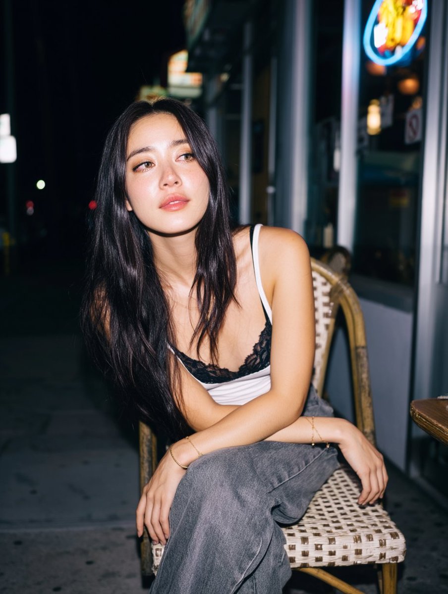 Midnight Urban Portrait: V8’s Enhanced Prompt Precision