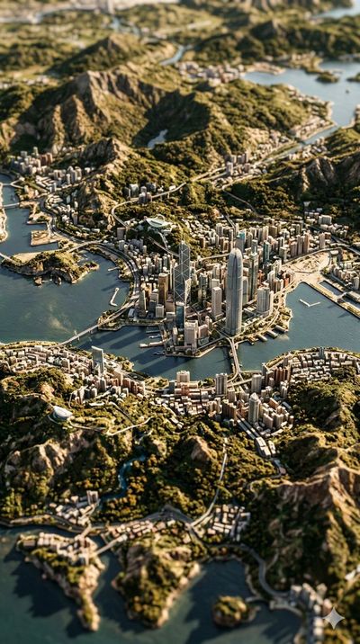 Miniature Metropolis in a Majestic Landscape