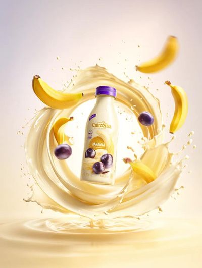Ultra-Realistic Banana Milk Splash