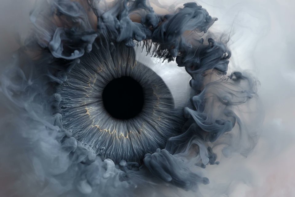 Ethereal Ink Bloom in Milky Waters
