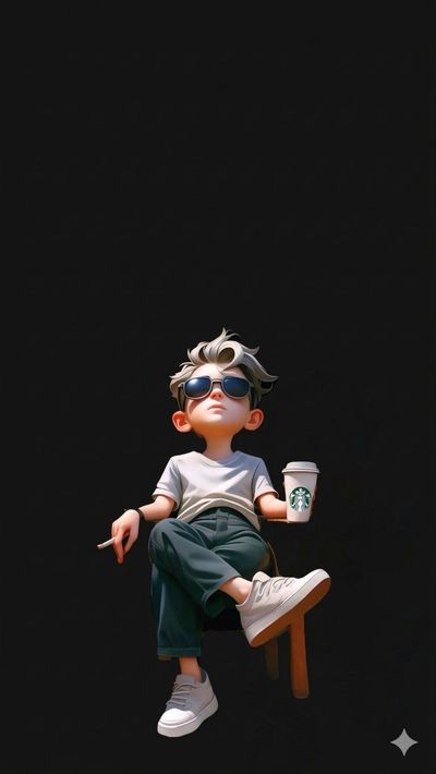 Chill Vibes: White-Haired Boy in Soft Spotlight