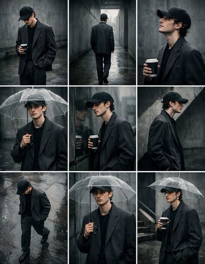 Urban Mood: A Gritty, Rainy Day Collage