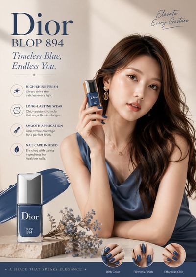 Navy Elegance: Premium Nail Polish Editorial Layout