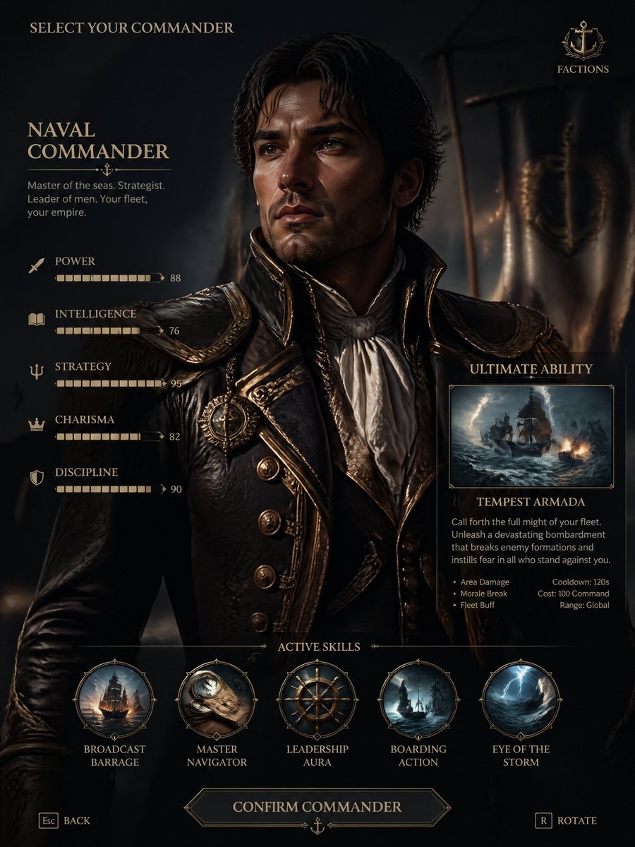 Imperial Emperor Character Selection Screen
