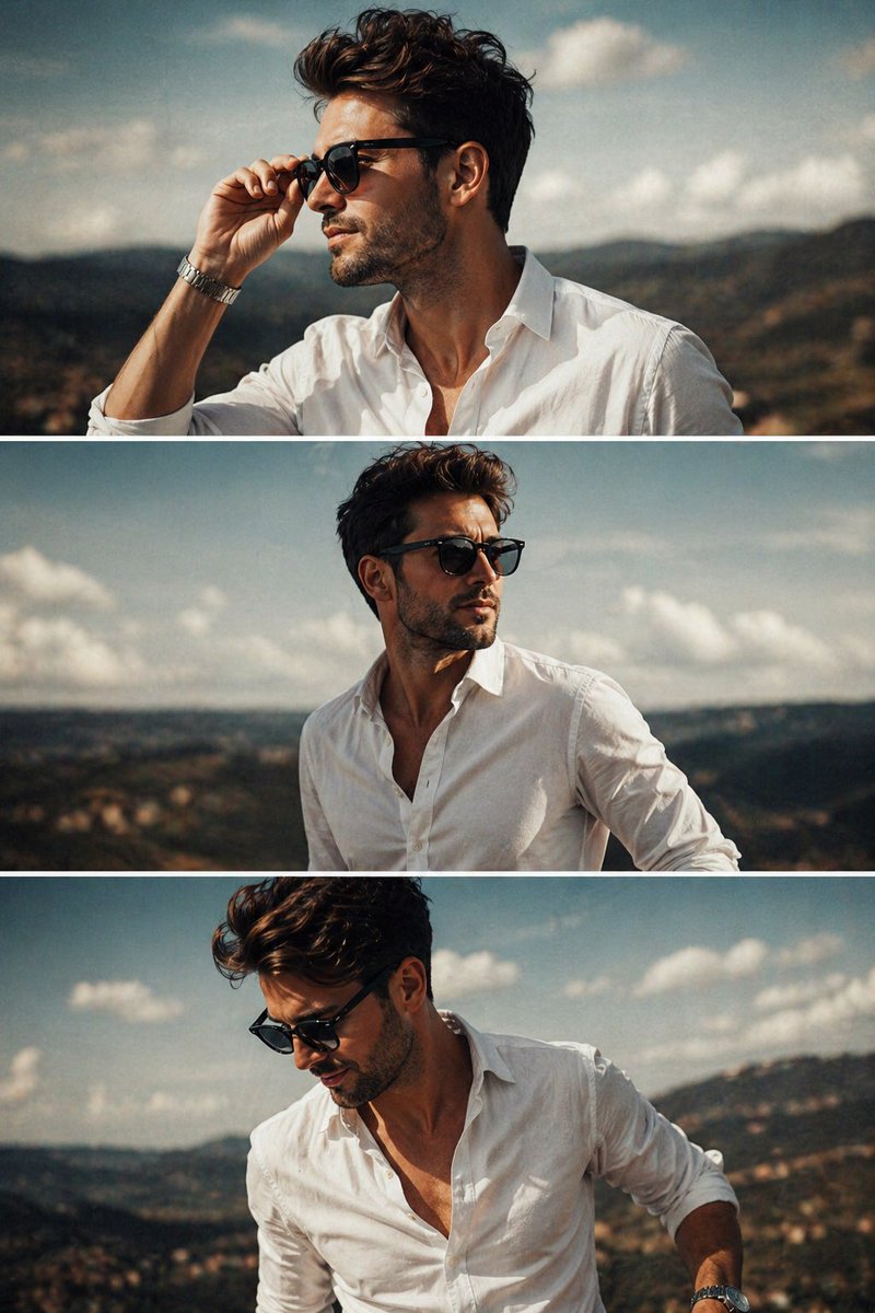 Cinematic Confidence: A Fashion Statement in Three Frames