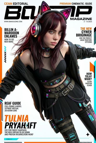 Futuristic Cyber-Glam Fashion Editorial in Vibrant Neon