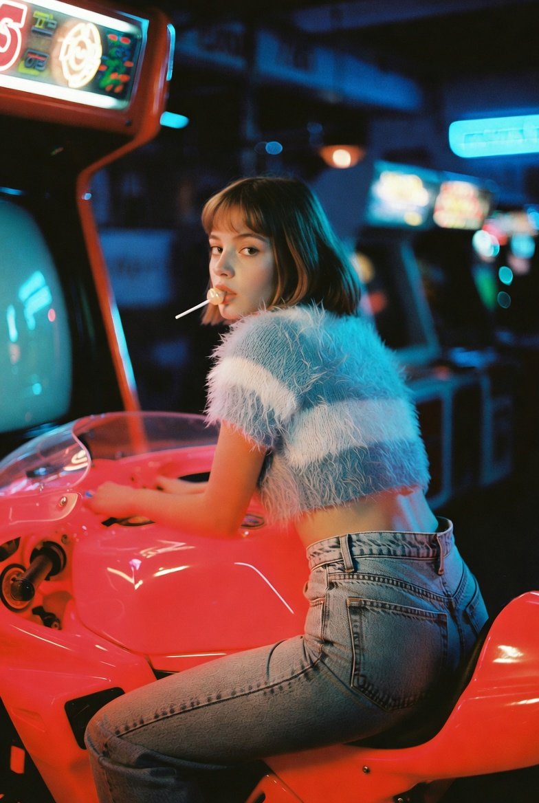 Retro Vibes: A Neon Arcade Encounter