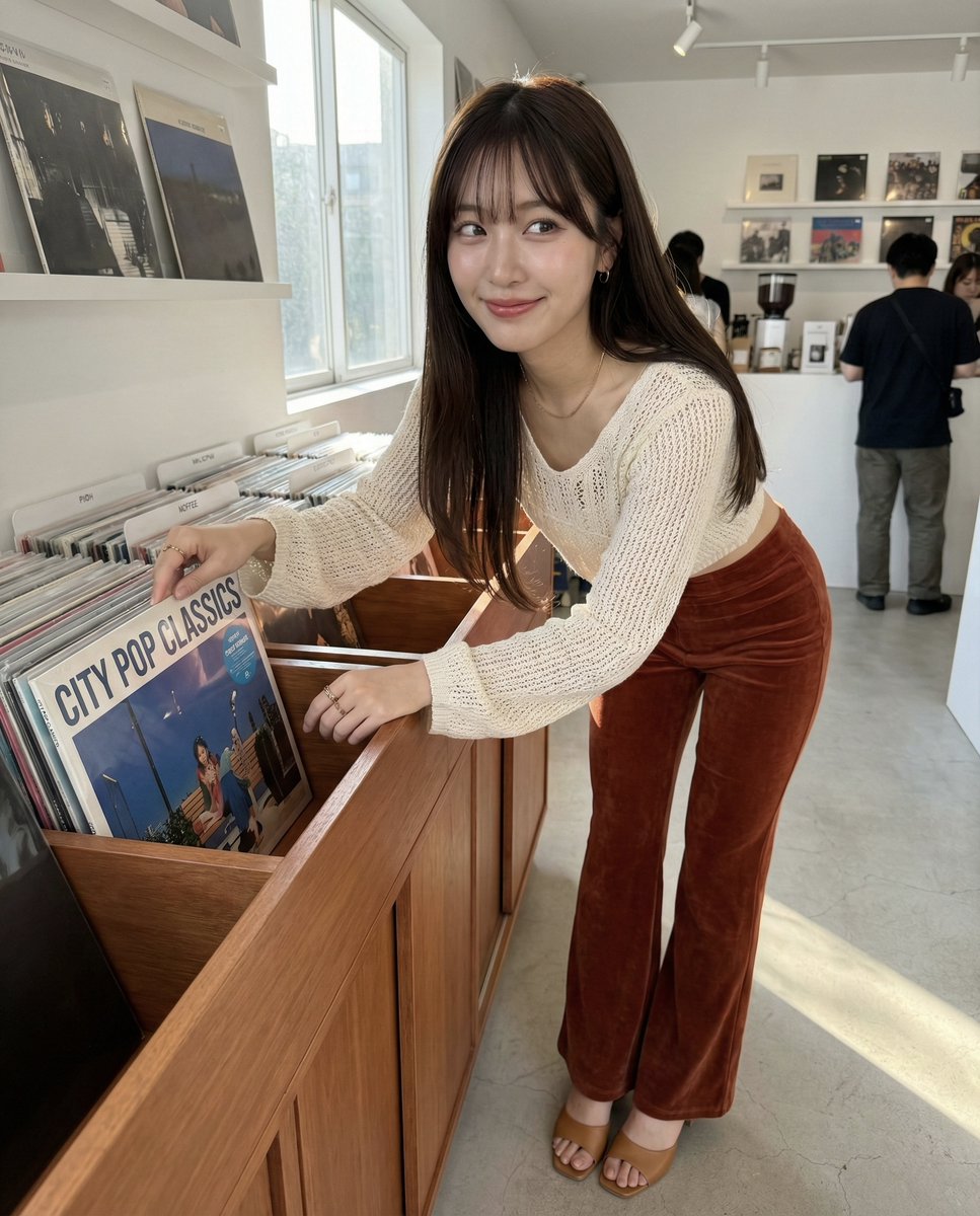 Vinyl Vibes: A Chic Afternoon Encounter