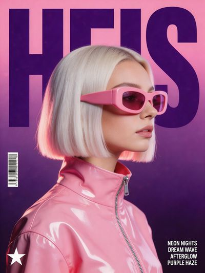 Retro-Futuristic Synthwave Fashion Poster