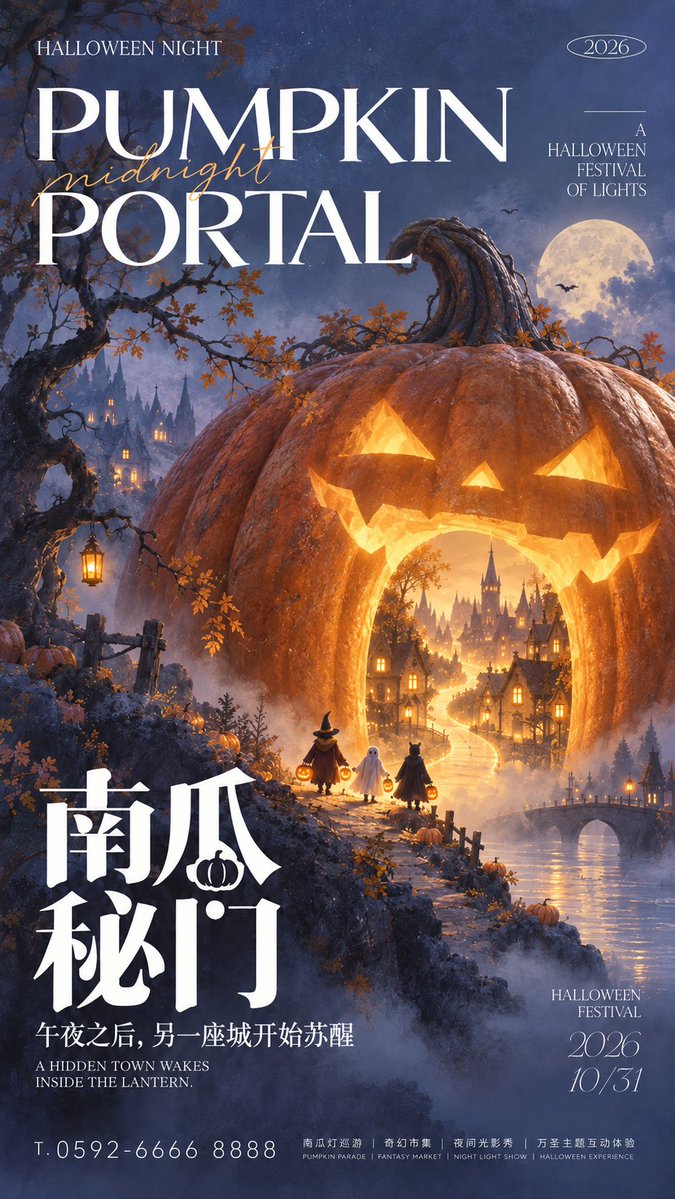 Giant Jack-o'-lantern reveals hidden town within its carved shell