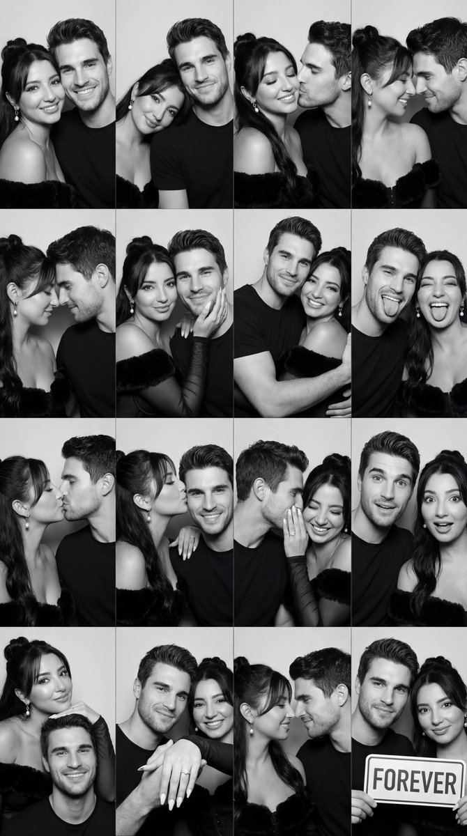 Intimate Photobooth Romance in Black & White