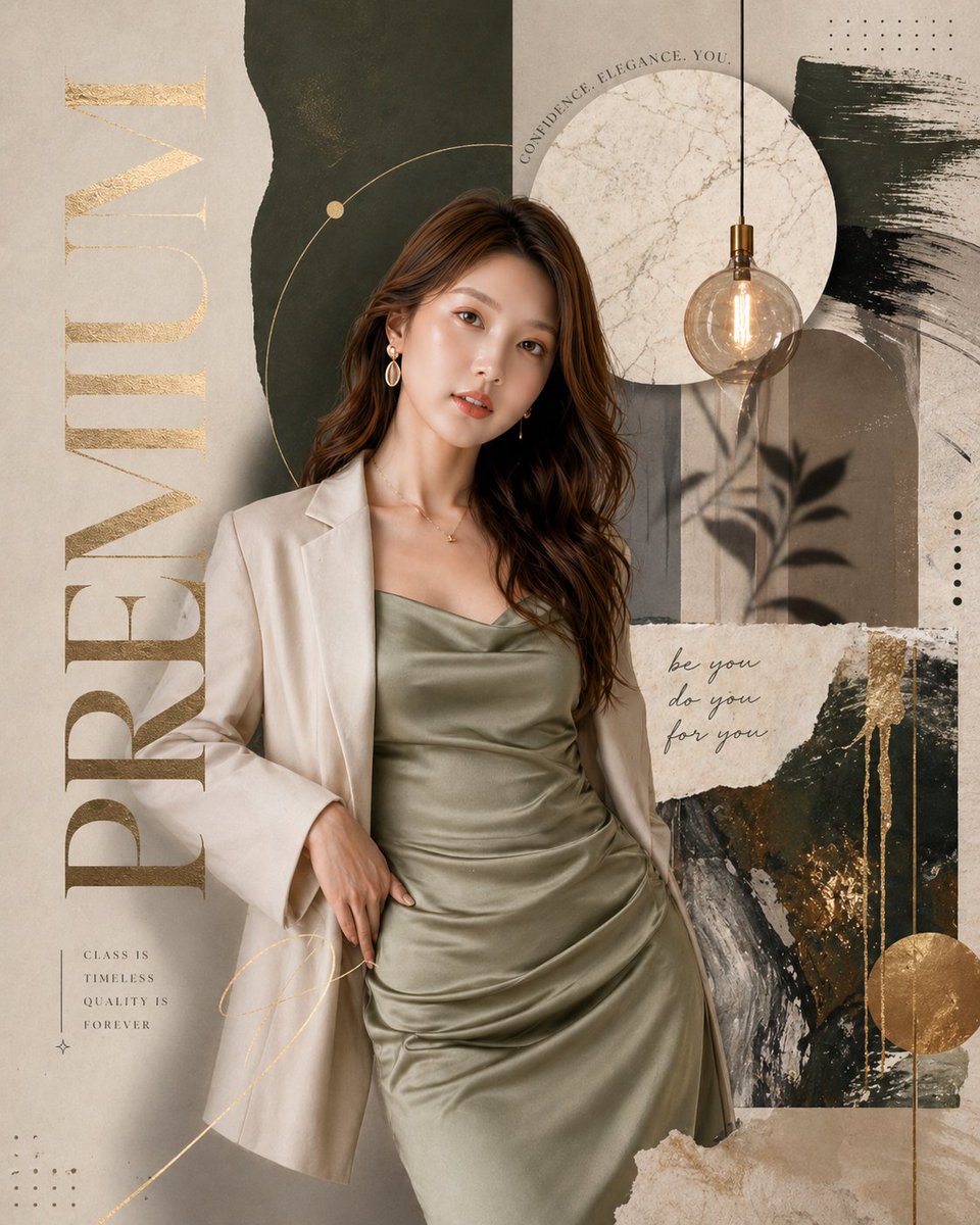 Earthy Elegance: Luxe Editorial Fashion Collage
