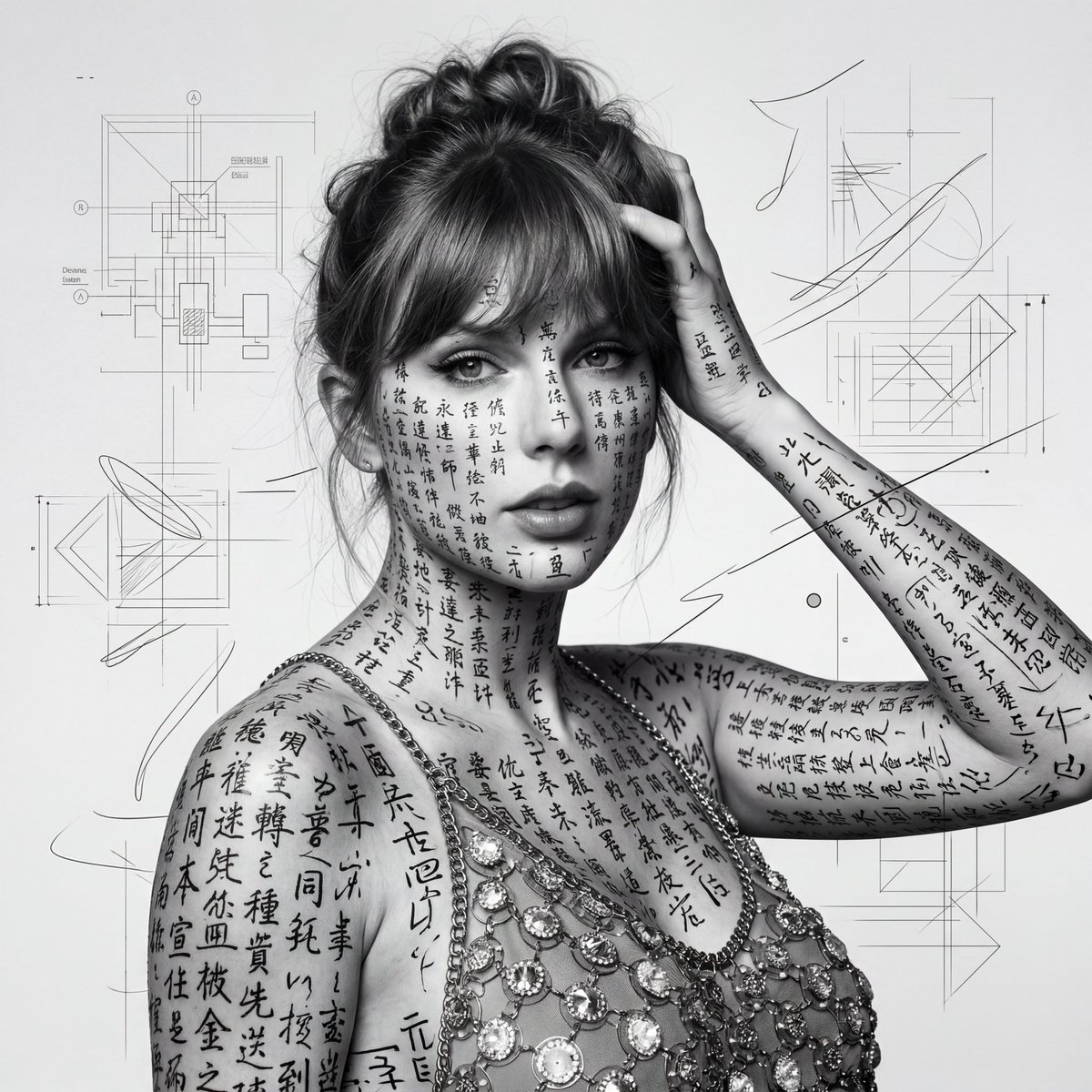 Inkbound Identity: A Surreal Portrait of Scripted Skin