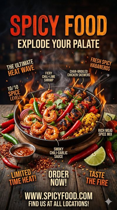 Fiery Feast on a Rustic Skillet