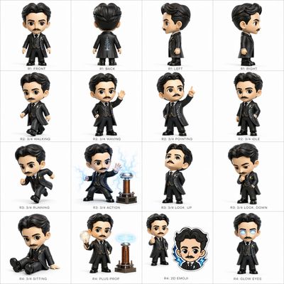 Orthographic Vinyl Toy Chibi Character Study