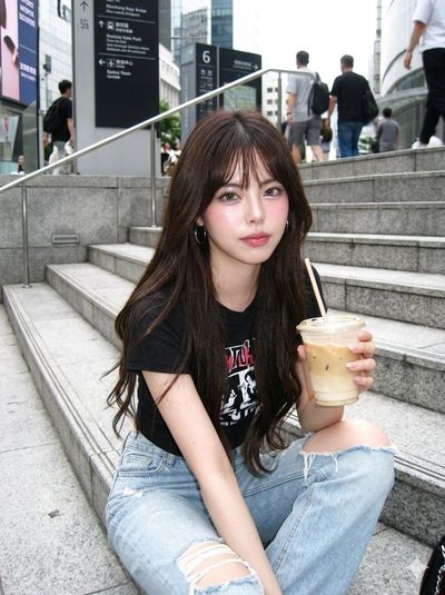 Confident Urban Chic with Glass-Skin Glow
