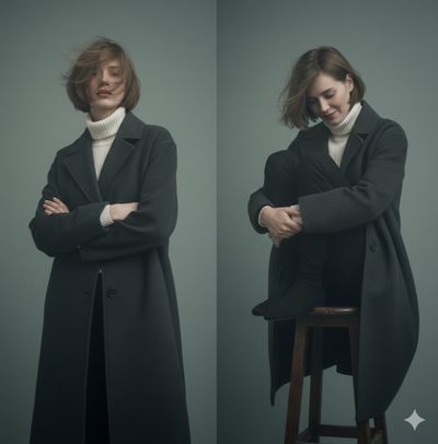 Bold and Thoughtful: A Dual Fashion Portrait