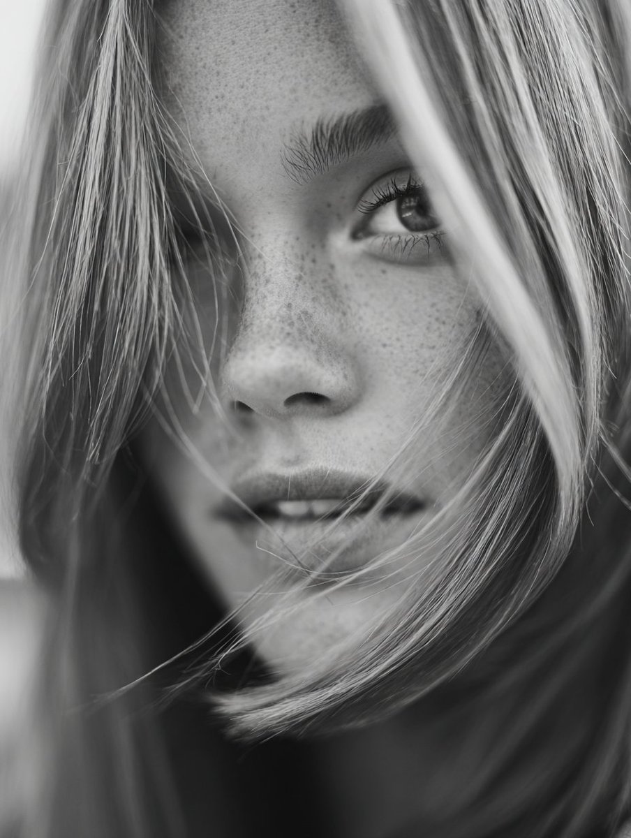 Ethereal Beauty in Black & White: A Fashion Portrait