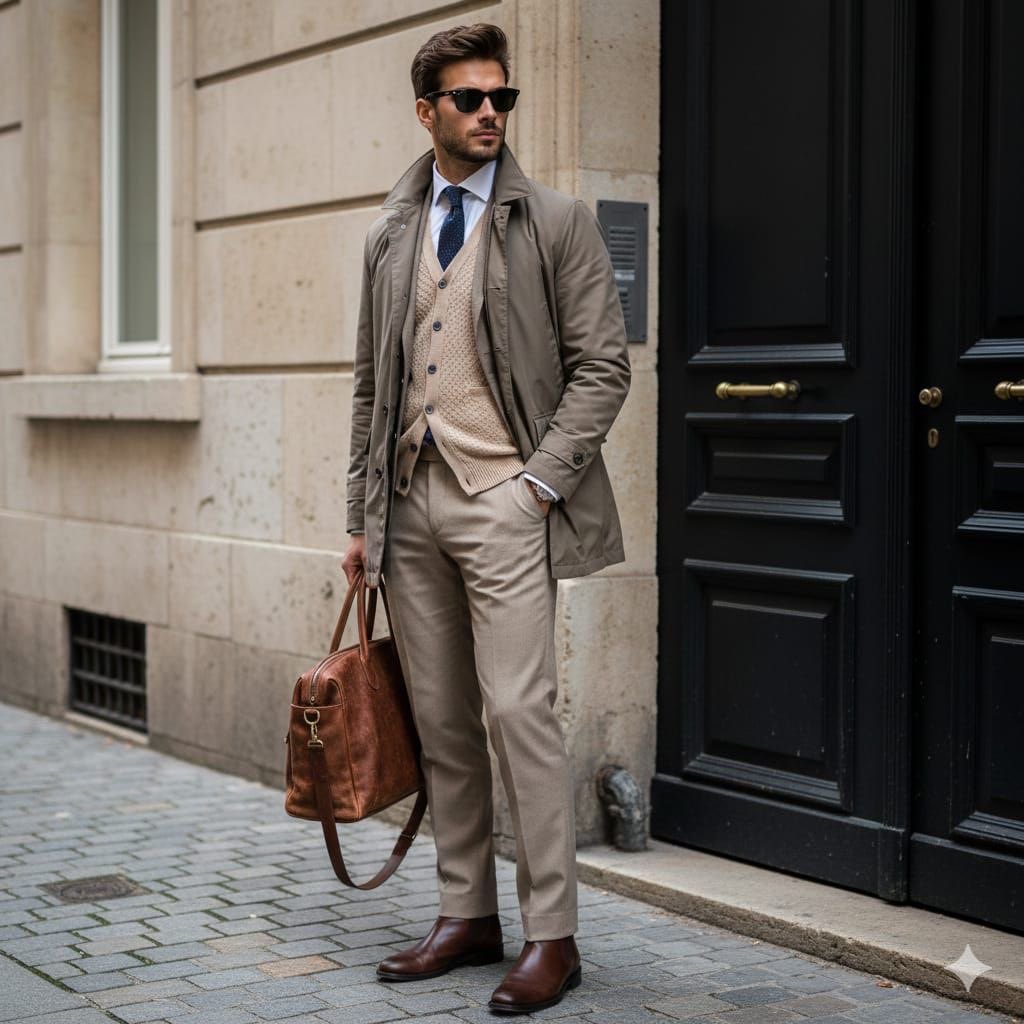 Effortless Elegance on Cobblestone Streets