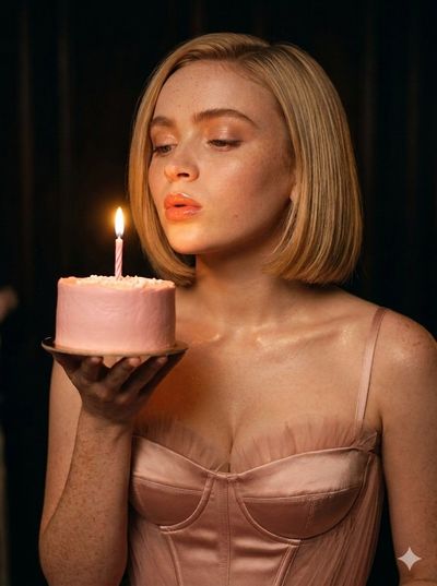 Elegance in Candlelight: A Romantic Birthday Portrait