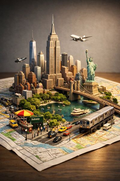 Miniature Metropolis: Iconic Cities Merge into a Detailed 3D Urban Diorama