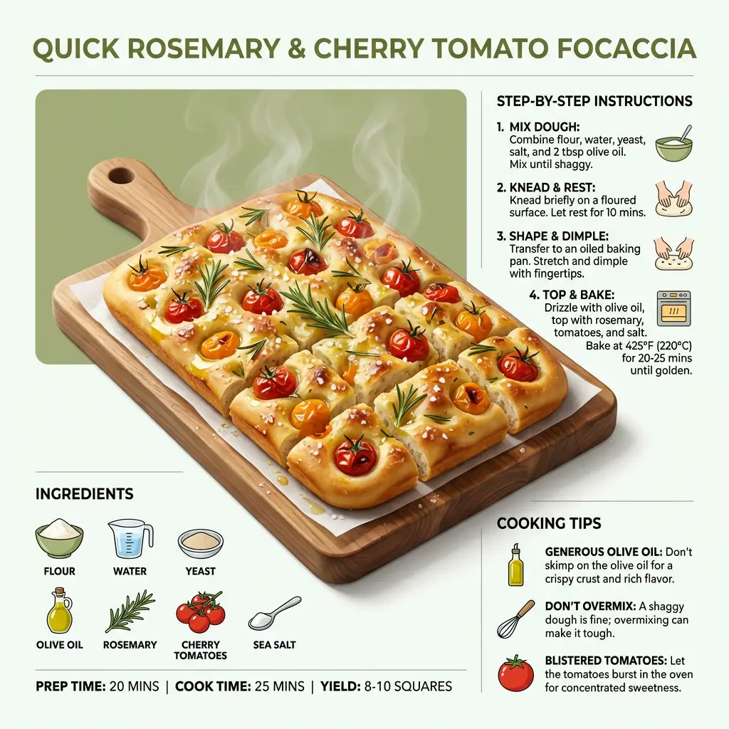 Savor the Simplicity: Rosemary Cherry Tomato Focaccia