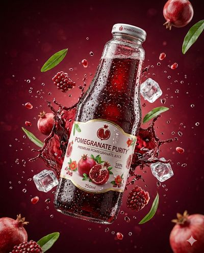 Frozen Freshness: Premium Cherry Juice in Mid-Air