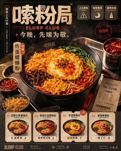 Slurp Club creates a premium late-night brand system for snail noodles