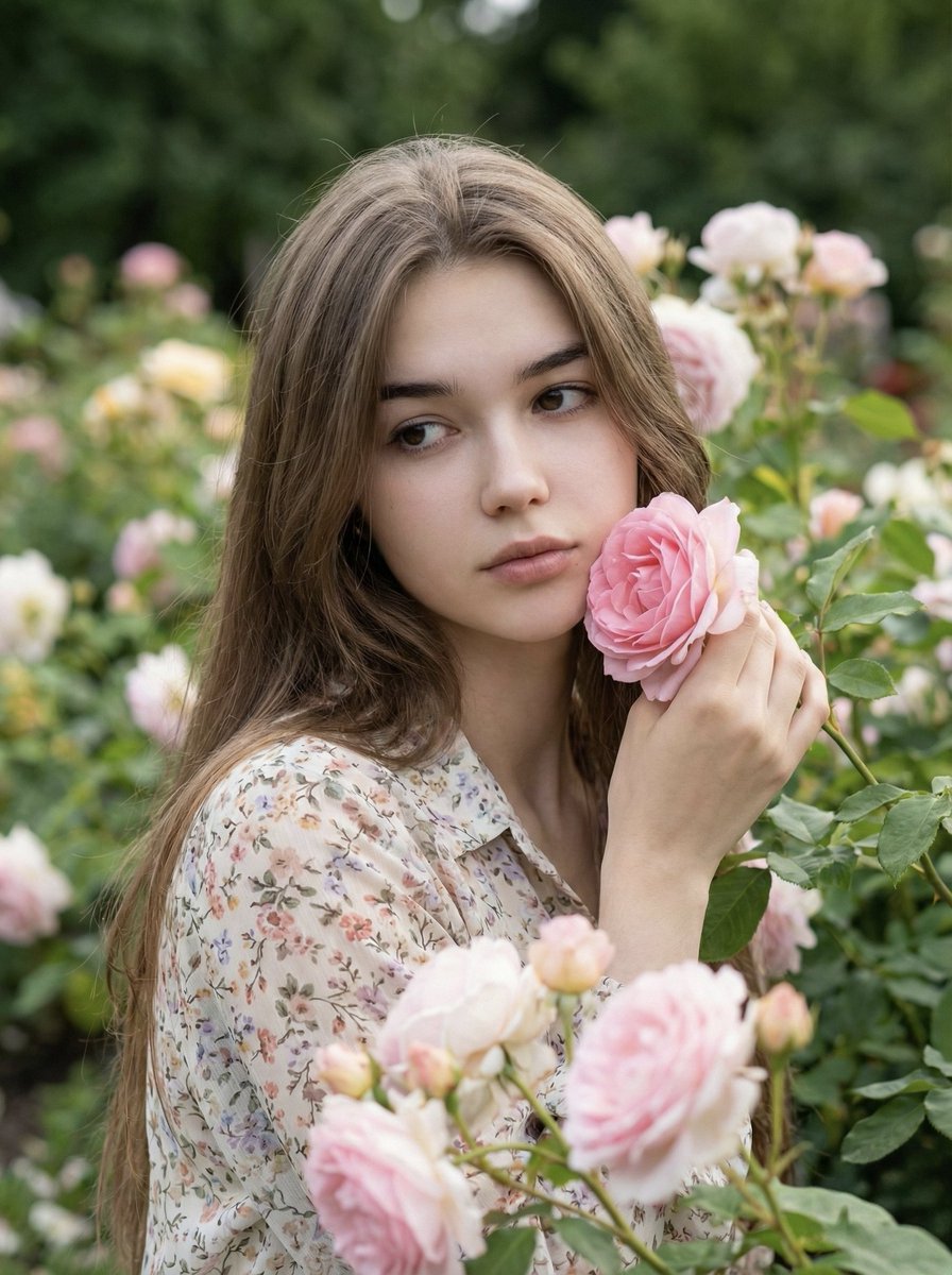 Garden Reverie: A Serene Portrait