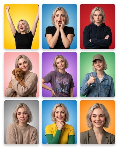 Emotions in Color: The Nano Banana Grid