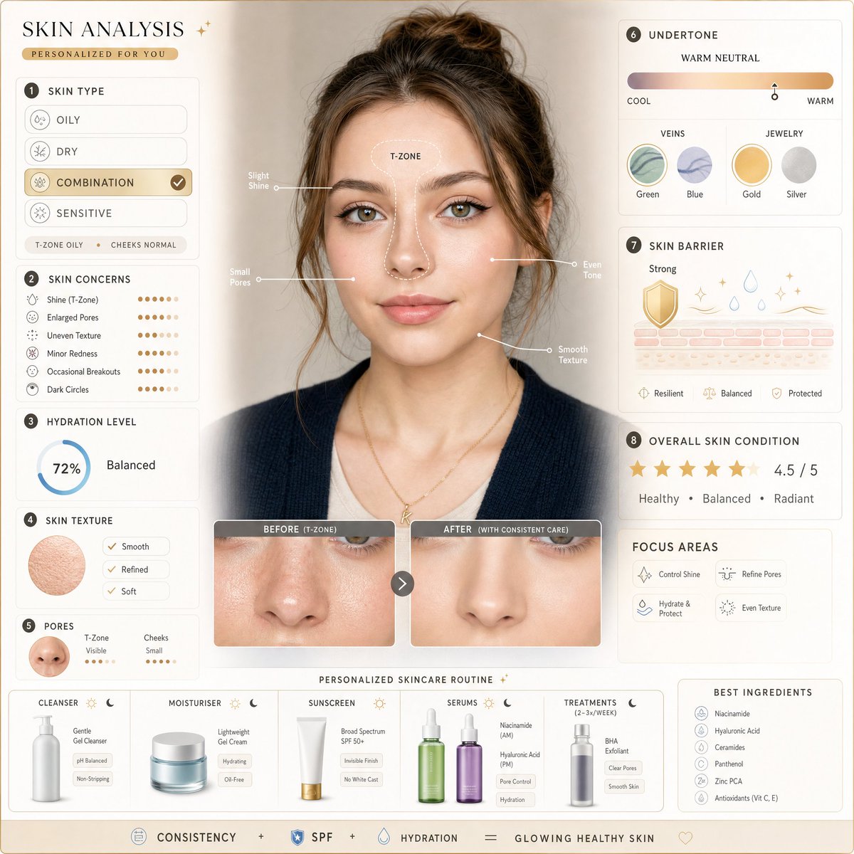 Comprehensive Skin Type Analysis Graphic