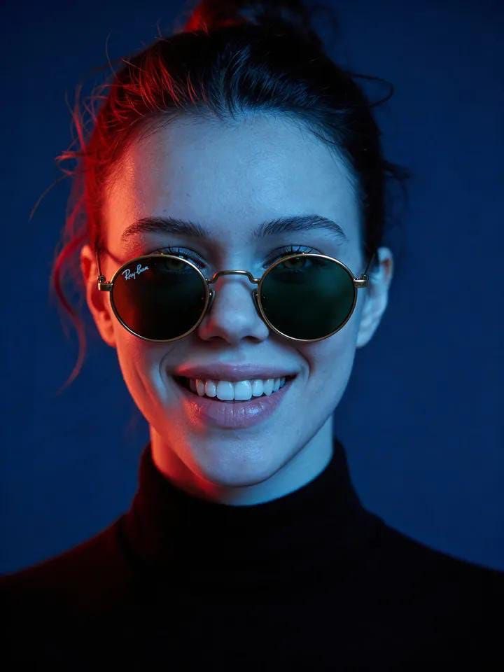 Cinematic Elegance: A Neon Portrait