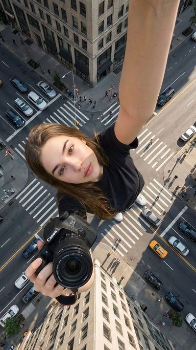 Giant in the City: A Hyper-Realistic Selfie