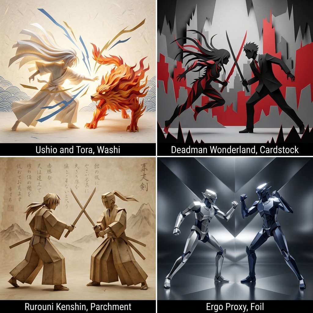 Anime Meets Papercraft: A Unique Combat Showcase