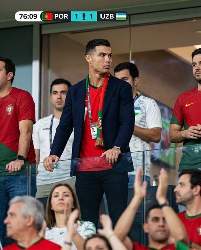 Hijab-wearing fan watches World Cup match from VIP suite