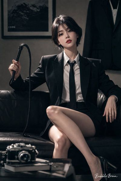 Korean Idol in Cinematic Office Fashion Portrait