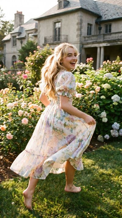 Chasing Joy in a Floral Dreamscape
