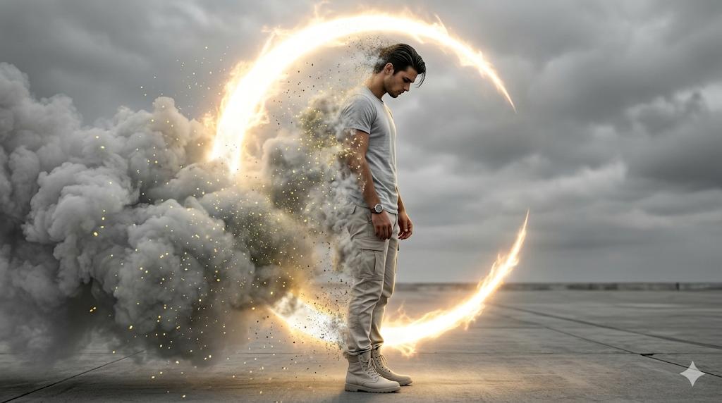 Disintegrating Soul in a Glowing Aura