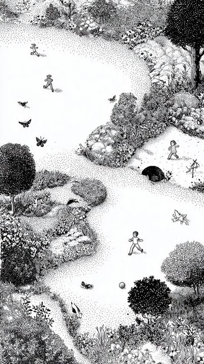 The Heartbeat of Play: A Stippled Journey