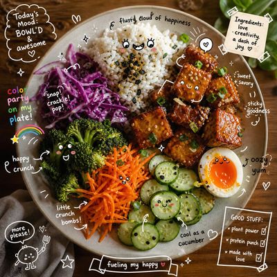 Whimsical Doodle Feast Overhead