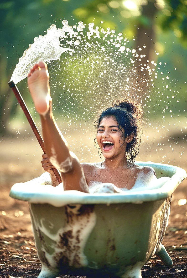Joyful Moments in a Vintage Tub