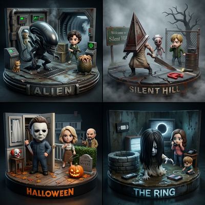 Chibi Horror Twist: Darkly Cute, Unsettling Scenes