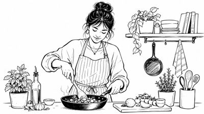 Dynamic Ink Line Art with Bold Outlines